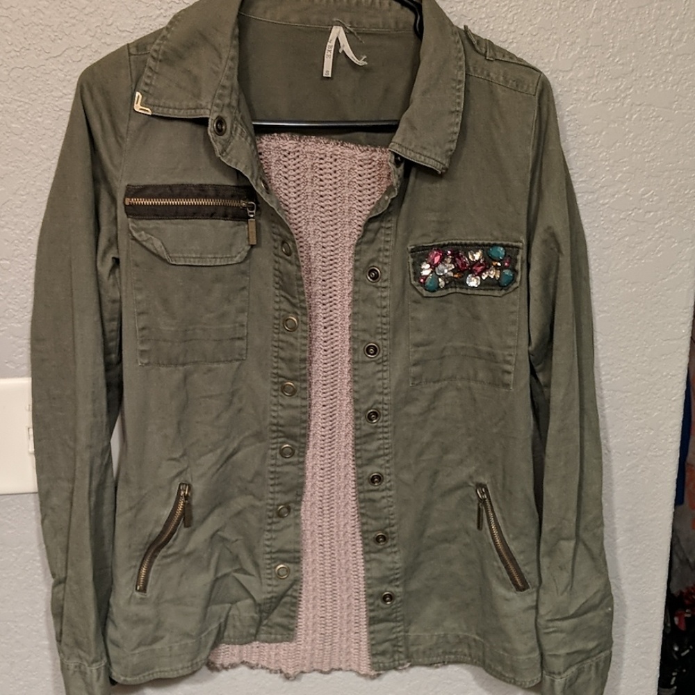Great olive great jacket with sweater material